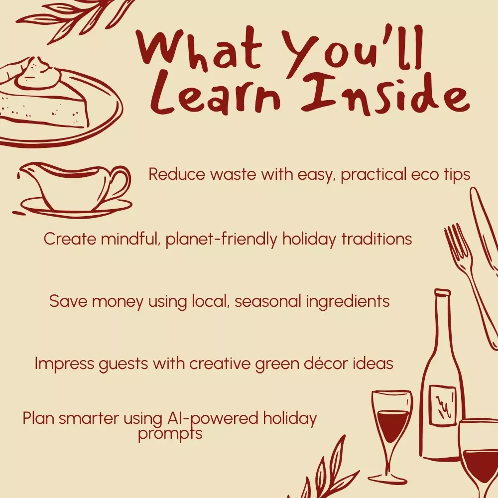 Green & Grateful: Your Eco-Friendly Thanksgiving | Sustainable Holiday Guide | Zero Waste Feast & Green Living eBook | Digital Download
