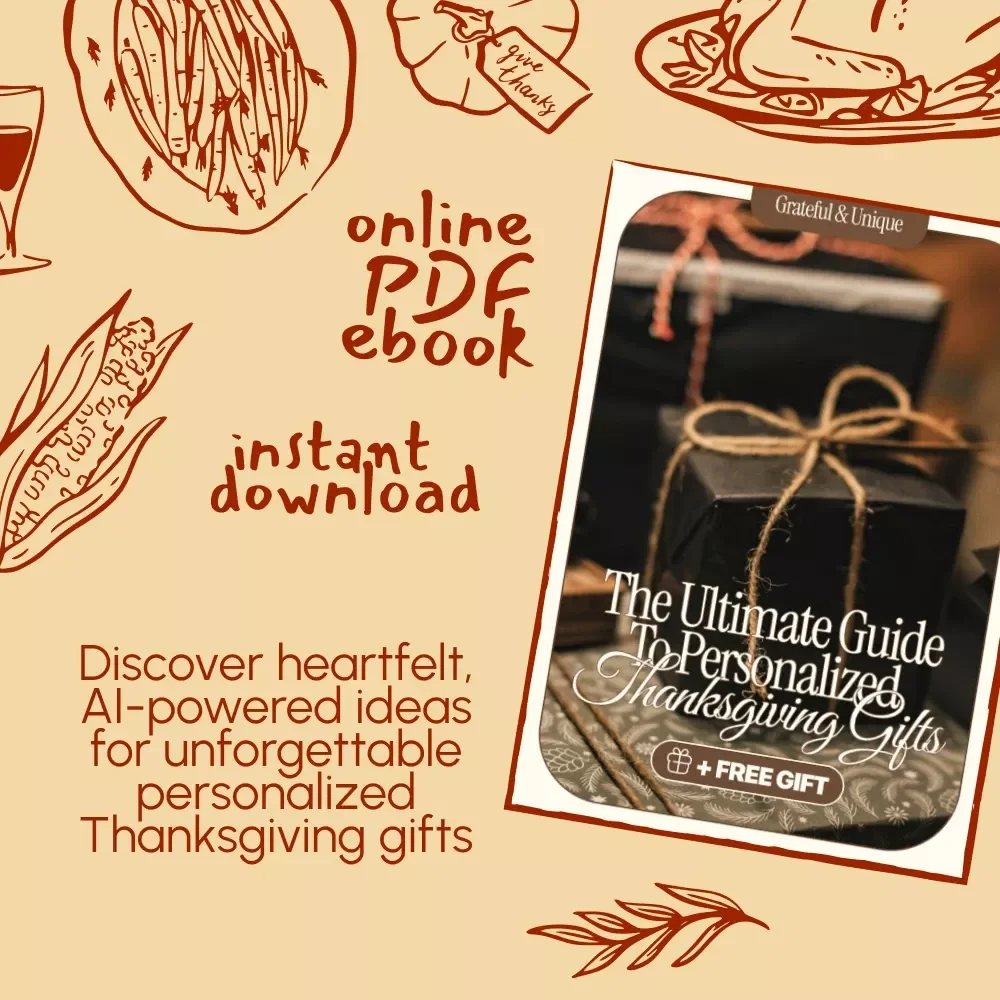 Grateful & Unique: The Ultimate Guide to Personalized Thanksgiving Gifts | Digital eBook for Creating Heartfelt, Custom Thanksgiving Presents | Perfect for Family, Friends & Loved Ones