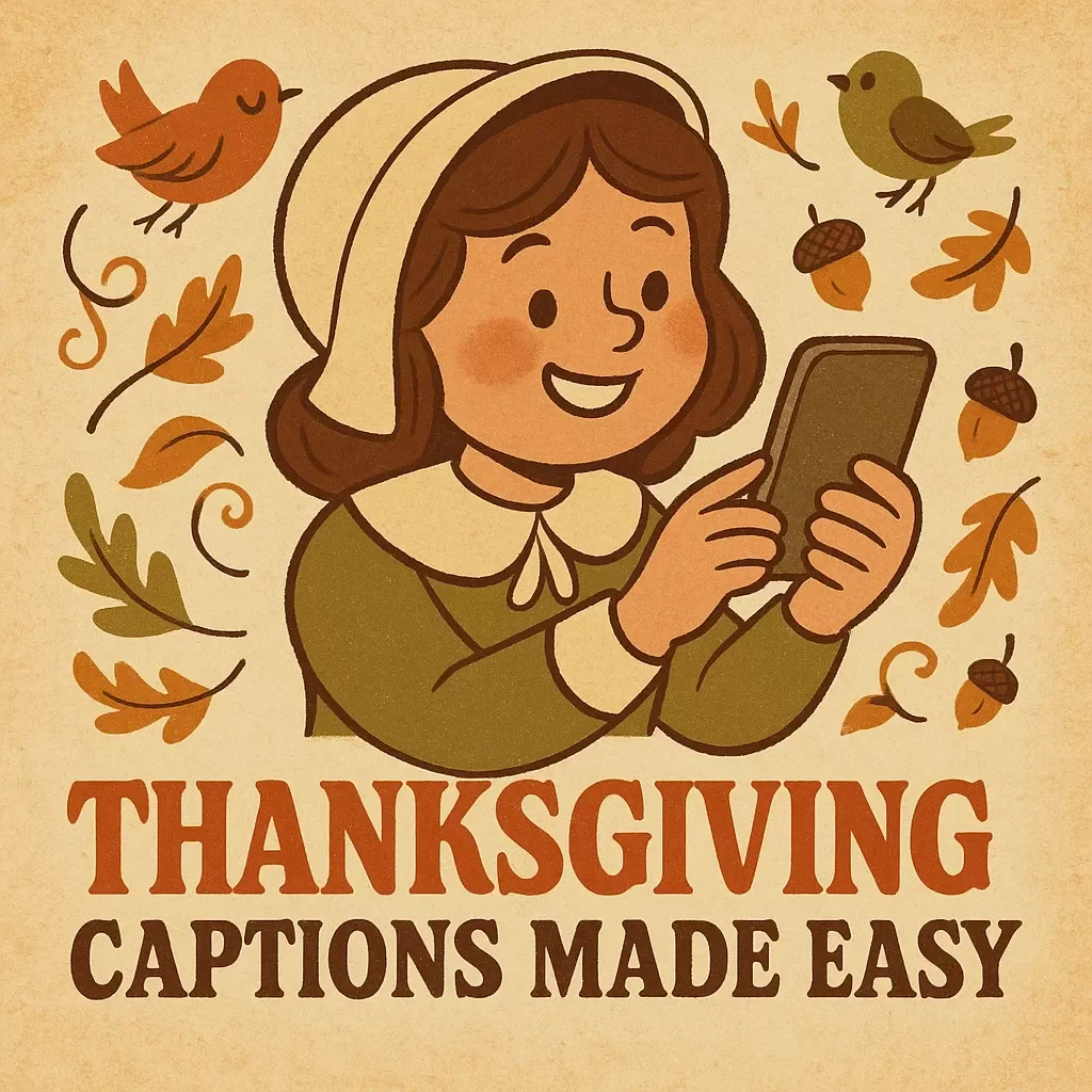 Thanksgiving Captions Made Easy | 10 Thanksgiving Captions You Can Copy and Paste | Social Media Caption Checklist for Instagram, Facebook & Pinterest