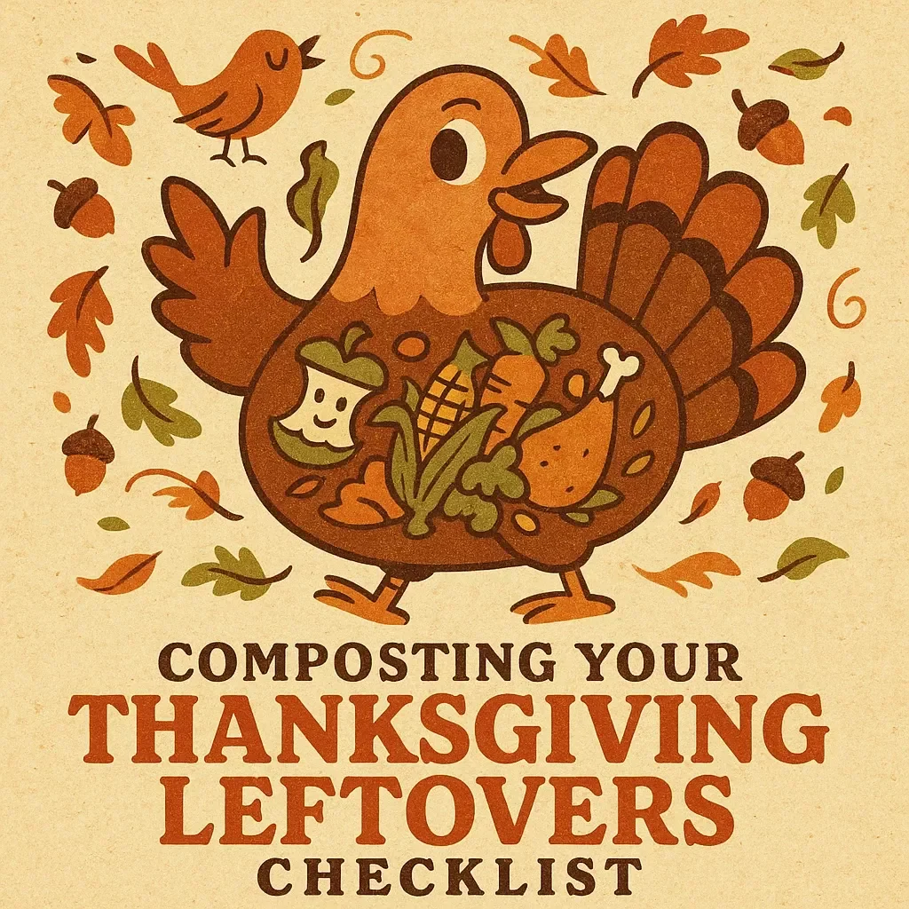 Composting Your Thanksgiving Leftovers Checklist | Eco-Friendly Holiday Waste Guide | Zero-Waste Kitchen Printable | Sustainable Living Digital Download