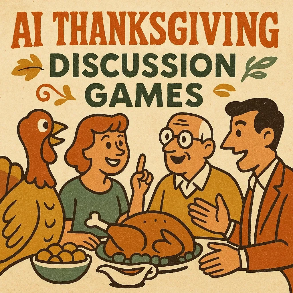 AI Thanksgiving Discussion Games | Fun Family Conversation Guide | Digital Download for Engaging Holiday Gatherings | ai tips for creating discussion games for thanksgiving