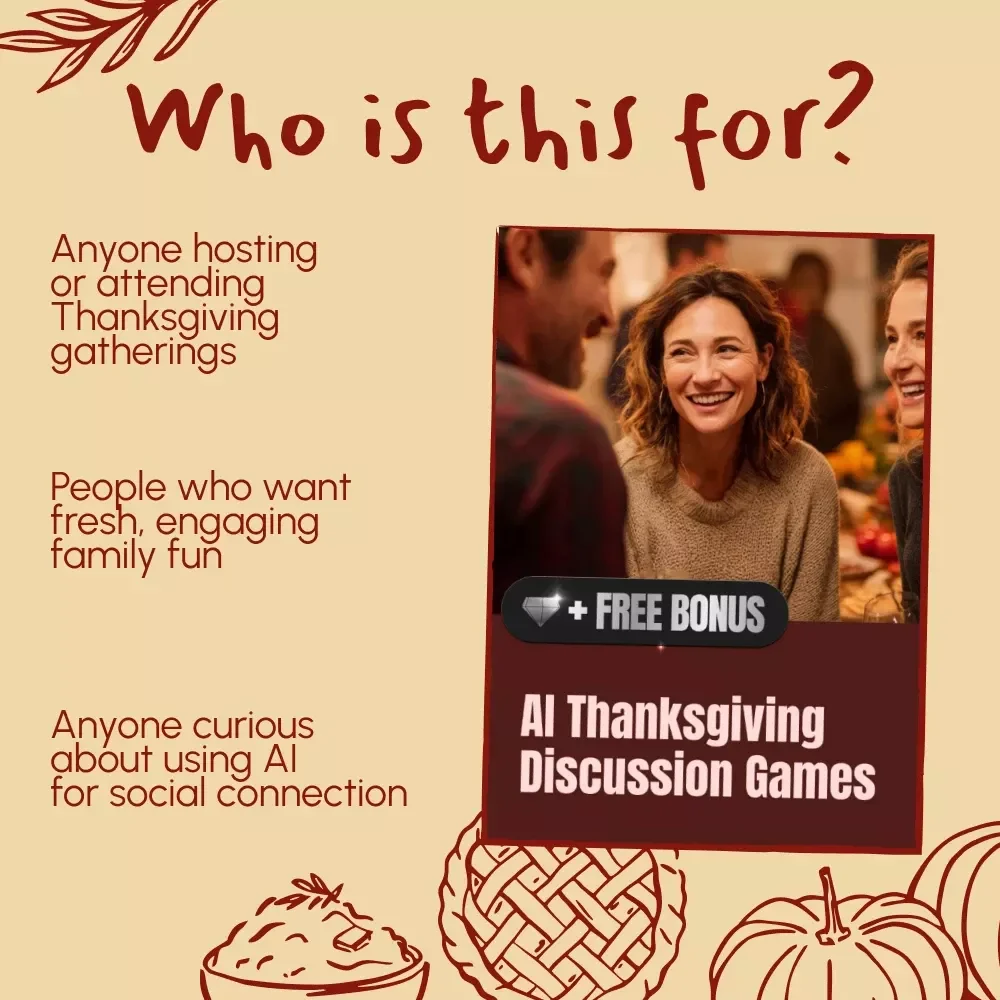 AI Thanksgiving Discussion Games | Fun Family Conversation Guide | Digital Download for Engaging Holiday Gatherings | ai tips for creating discussion games for thanksgiving