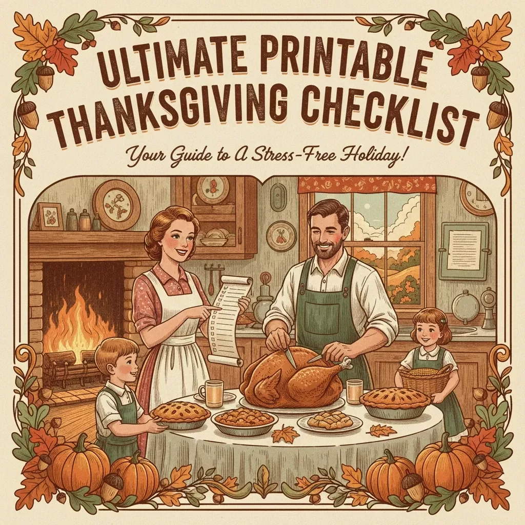Ultimate Printable Thanksgiving Checklist | Stress-Free Holiday Planning Guide | Instant Digital Download