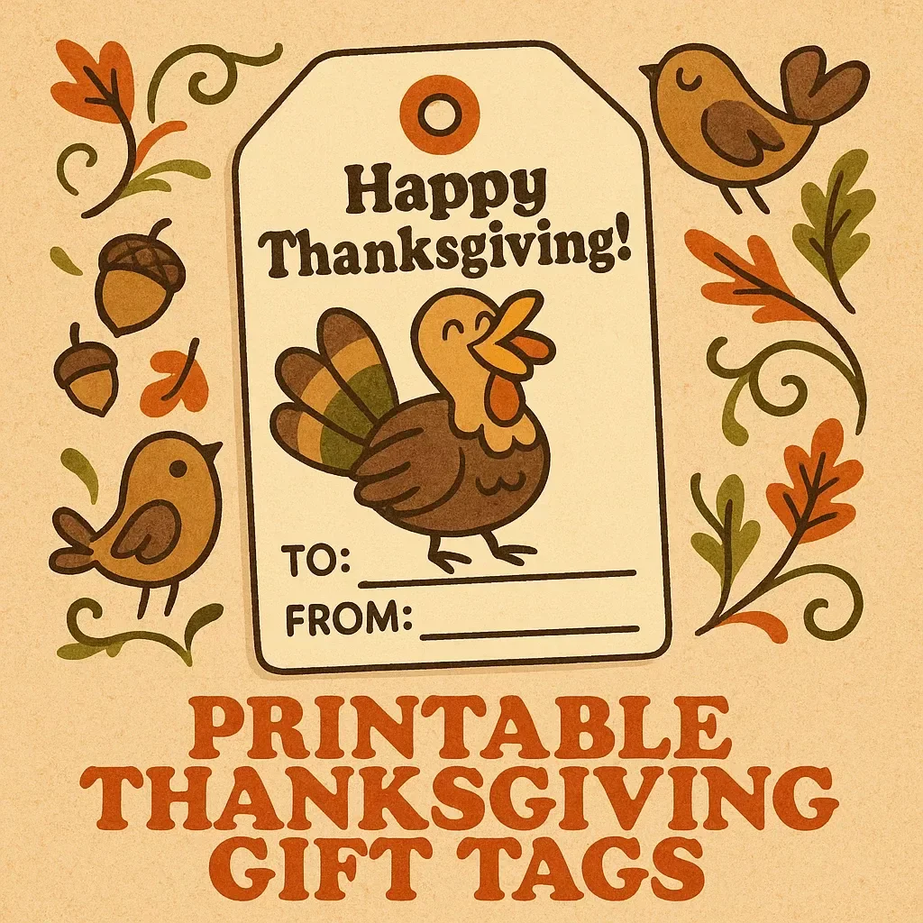 AI Tips for Printable Thanksgiving Gift Tags | Creative Holiday Design Guide for DIY Printable Gift Tags | Learn How to Use AI for Unique, Personalized Thanksgiving Tags
