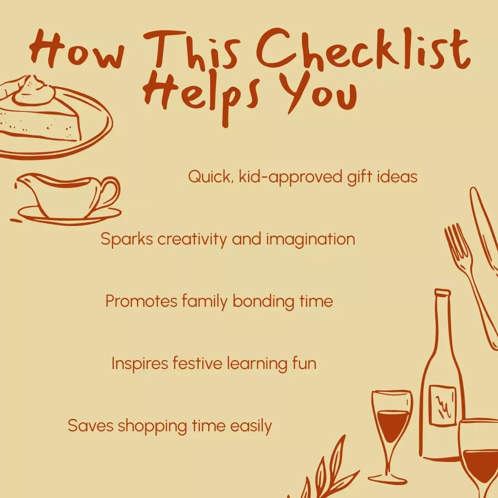 Gobble Up the Fun! Thanksgiving Gift Checklist for Kids | Fun Thanksgiving Gifts for Kids | Printable Holiday Gift Planner & Digital Download