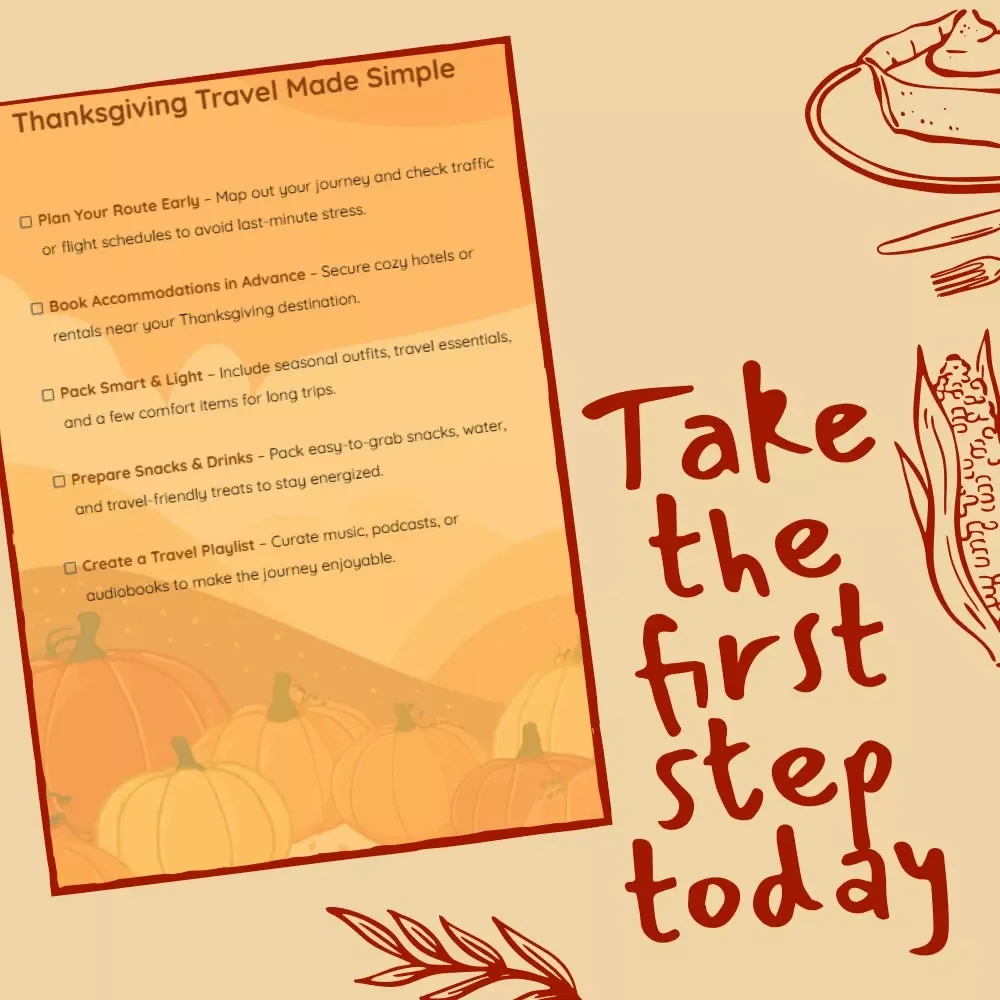 Thanksgiving Travel Made Simple – Printable Travel Checklist for Stress-Free Holiday Trips | Thanksgiving Travel Ideas & Packing Guide