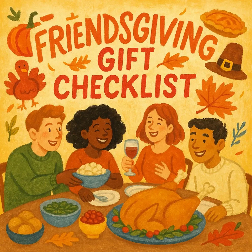 Friendsgiving Gift Checklist | Printable Holiday Gift Planning Guide | Digital Download Gifts for Friendsgiving | Thoughtful Friendsgiving Gift Ideas