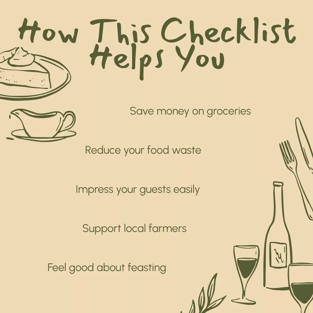 Green Thanksgiving Menu Checklist Digital Download | Eco-Friendly Holiday Planner | Sustainable Feast Guide | Green Thanksgiving Menu Ideas