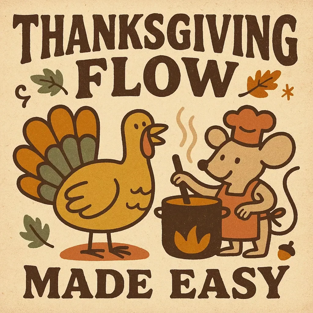 Thanksgiving Flow Made Easy | Digital Guide on How to Use AI to Plan a Smooth Thanksgiving Dinner Flow | AI-Powered Holiday Planner for Effortless Hosting