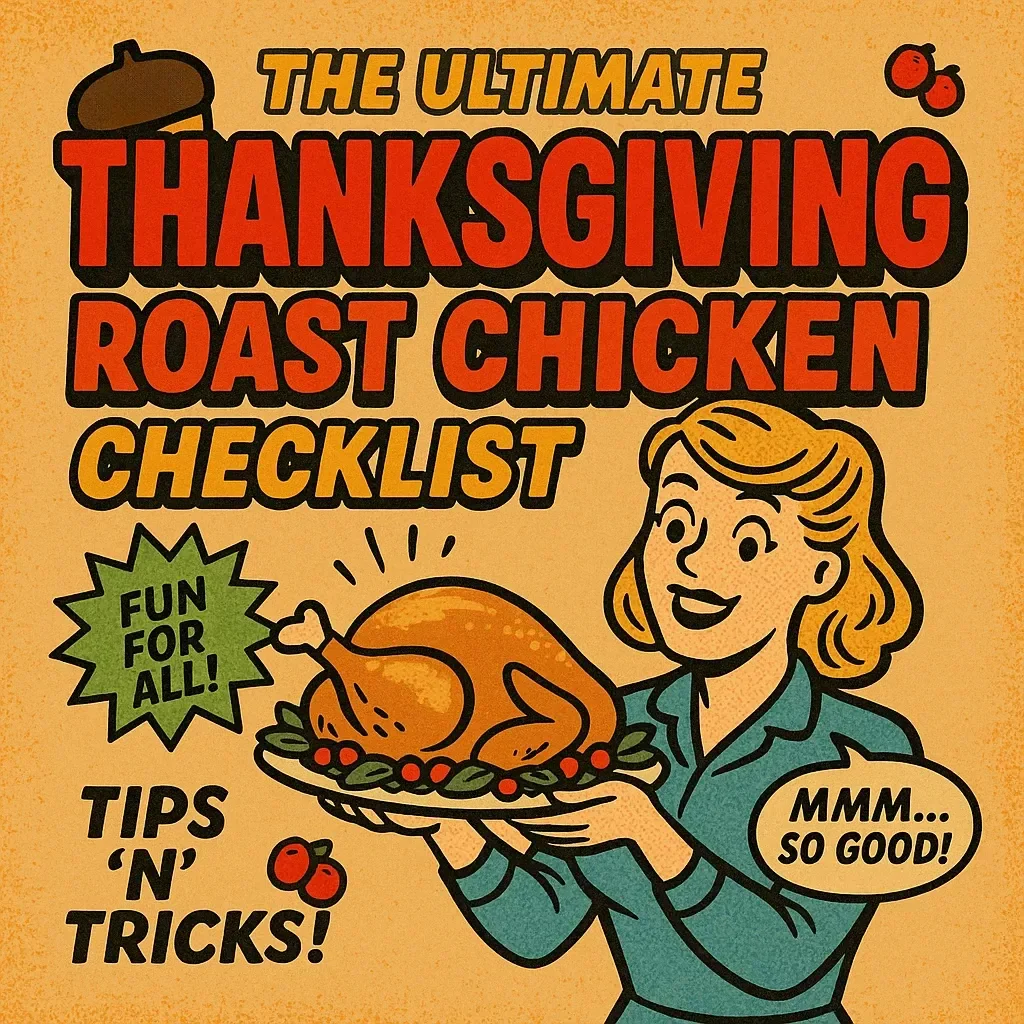 The Ultimate Thanksgiving Roast Chicken Checklist | Printable Kitchen Guide for Perfect Holiday Dinners | Thanksgiving Roast Chicken Recipes Digital Download