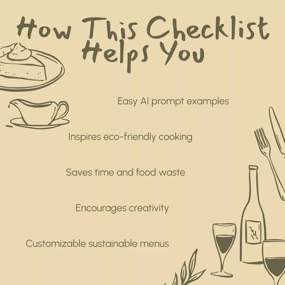 Gobble Green! A Fun Checklist for Getting AI to Suggest Sustainable Thanksgiving Recipes | Digital Download | Eco-Friendly Feast Planning Guide | How to Get AI to Suggest Sustainable Thanksgiving Recipes