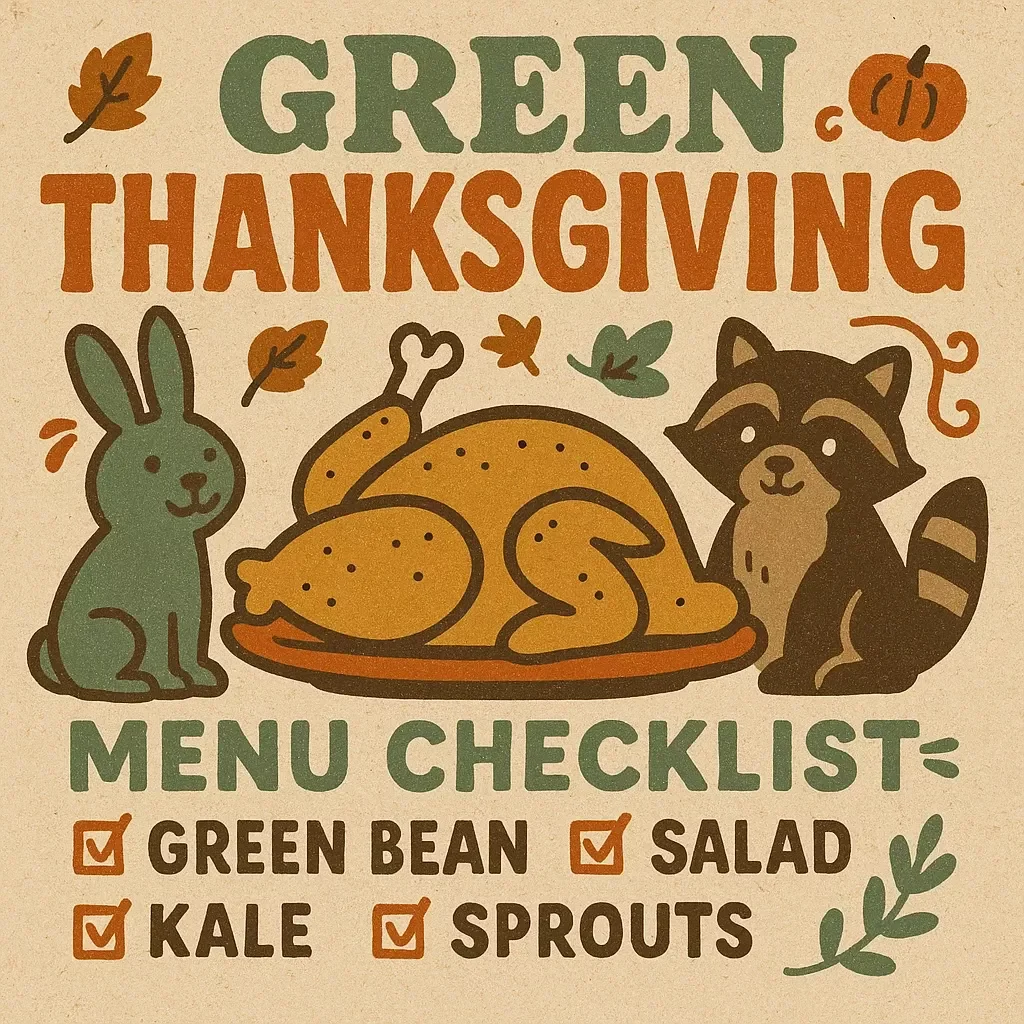 Green Thanksgiving Menu Checklist Digital Download | Eco-Friendly Holiday Planner | Sustainable Feast Guide | Green Thanksgiving Menu Ideas