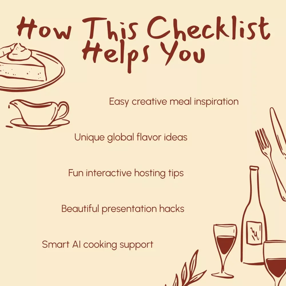 Non-Traditional Thanksgiving Dinner Checklist | Unique Non Traditional Thanksgiving Dinner Ideas | Modern Holiday Planning Guide (Digital Download)