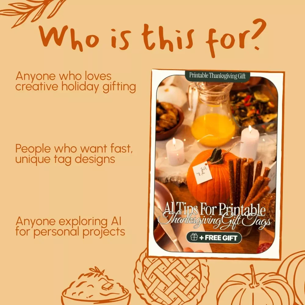 AI Tips for Printable Thanksgiving Gift Tags | Creative Holiday Design Guide for DIY Printable Gift Tags | Learn How to Use AI for Unique, Personalized Thanksgiving Tags