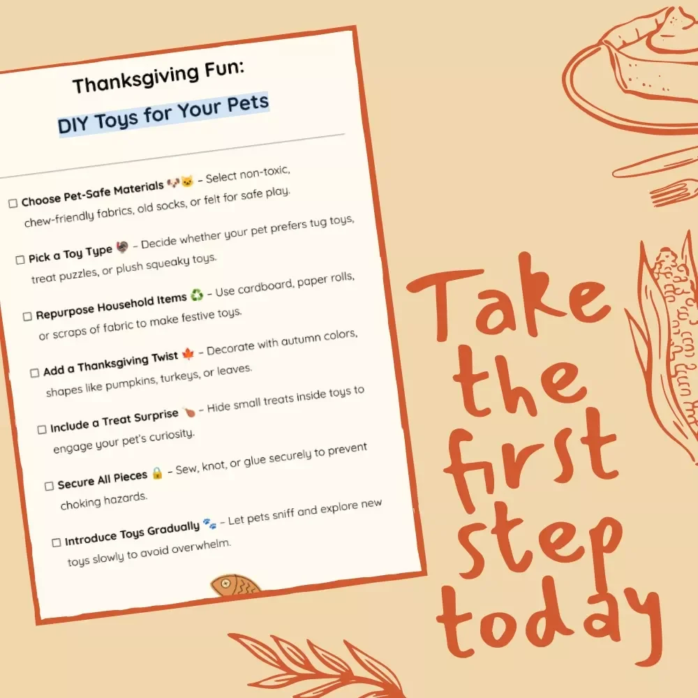Thanksgiving Fun: DIY Toys for Your Pets | Pet-Safe Thanksgiving Craft Guide, Printable Pet Toy eBook, Pet Enrichment Ideas for Dogs & Cats, Fall Pet Activity Digital Download