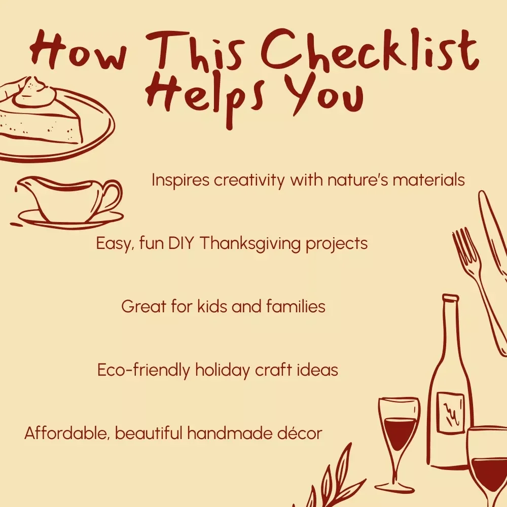 Nature-Inspired Thanksgiving Crafts: A Fun & Easy Checklist 🍂 | Thanksgiving Craft Ideas Using Natural Materials | Family Fall DIY Projects