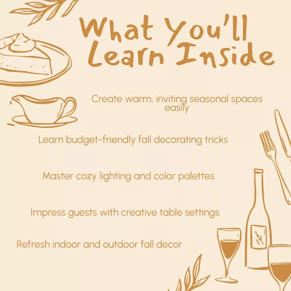 Fall Thanksgiving Home Decor Ideas You’ll Love | Cozy Fall Decorating Guide | Autumn Centerpiece Inspiration | Digital Download eBook for Seasonal Home Styling