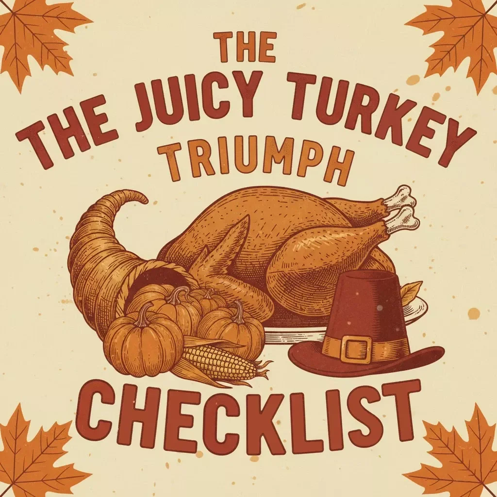The Juicy Turkey Triumph Checklist | How to Cook a Juicy Thanksgiving Turkey | Ultimate Holiday Roasting Guide for Beginners & Food Lovers | Printable Kitchen Companion for the Perfect Bird