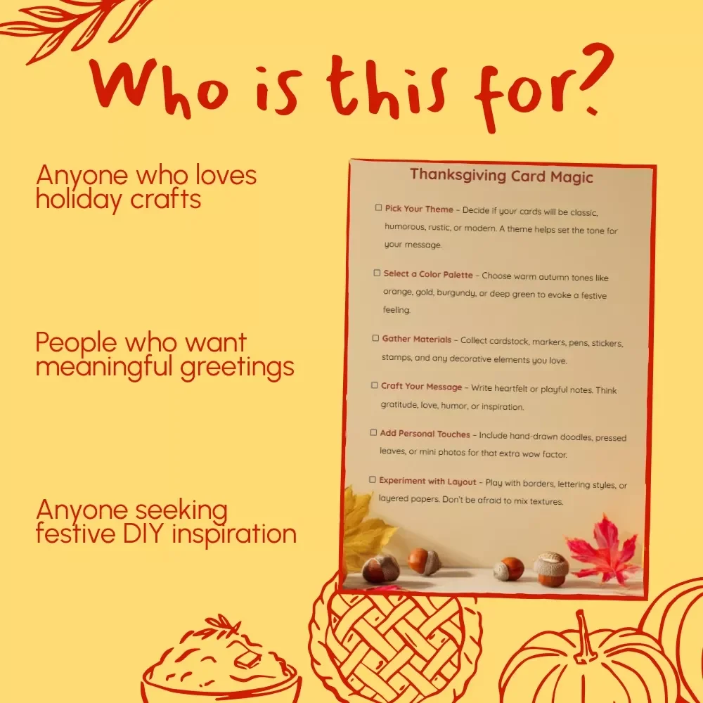 Thanksgiving Card Magic | Printable Checklist for DIY Thanksgiving Cards Ideas | Fall Greeting Card Guide | Holiday Craft Inspiration
