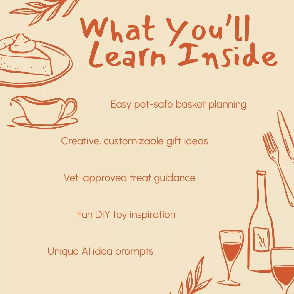 Tail-Wagging Thanksgiving: Pet-Safe Gift Basket Ideas | Printable eBook, Pet Lover Guide, Digital Download for Dog & Cat Owners, Holiday Gift Inspiration