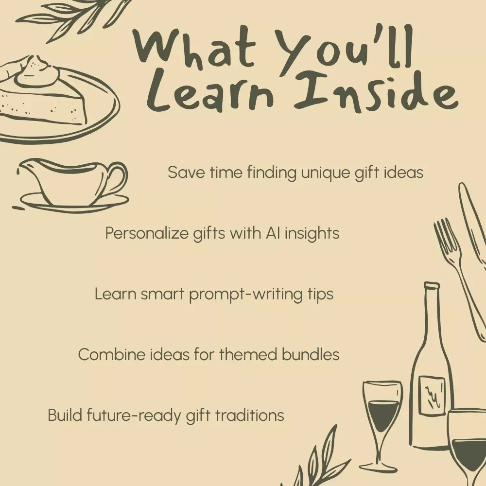 How to Use AI to Generate Creative Thanksgiving Gift Ideas | eBook Guide for Personalized, Unique, and Last-Minute Gifts | Digital Download for Creative Gifting Inspiration