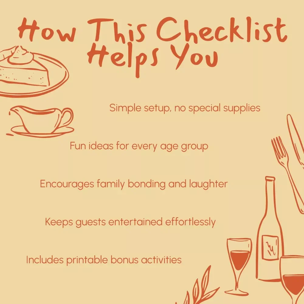 Family Thanksgiving Games Checklist: Fun for Every Age | Printable Family Thanksgiving Games, Holiday Party Activities & Kids’ Entertainment Ideas