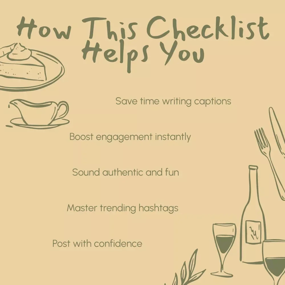 Thanksgiving Captions Made Easy | 10 Thanksgiving Captions You Can Copy and Paste | Social Media Caption Checklist for Instagram, Facebook & Pinterest