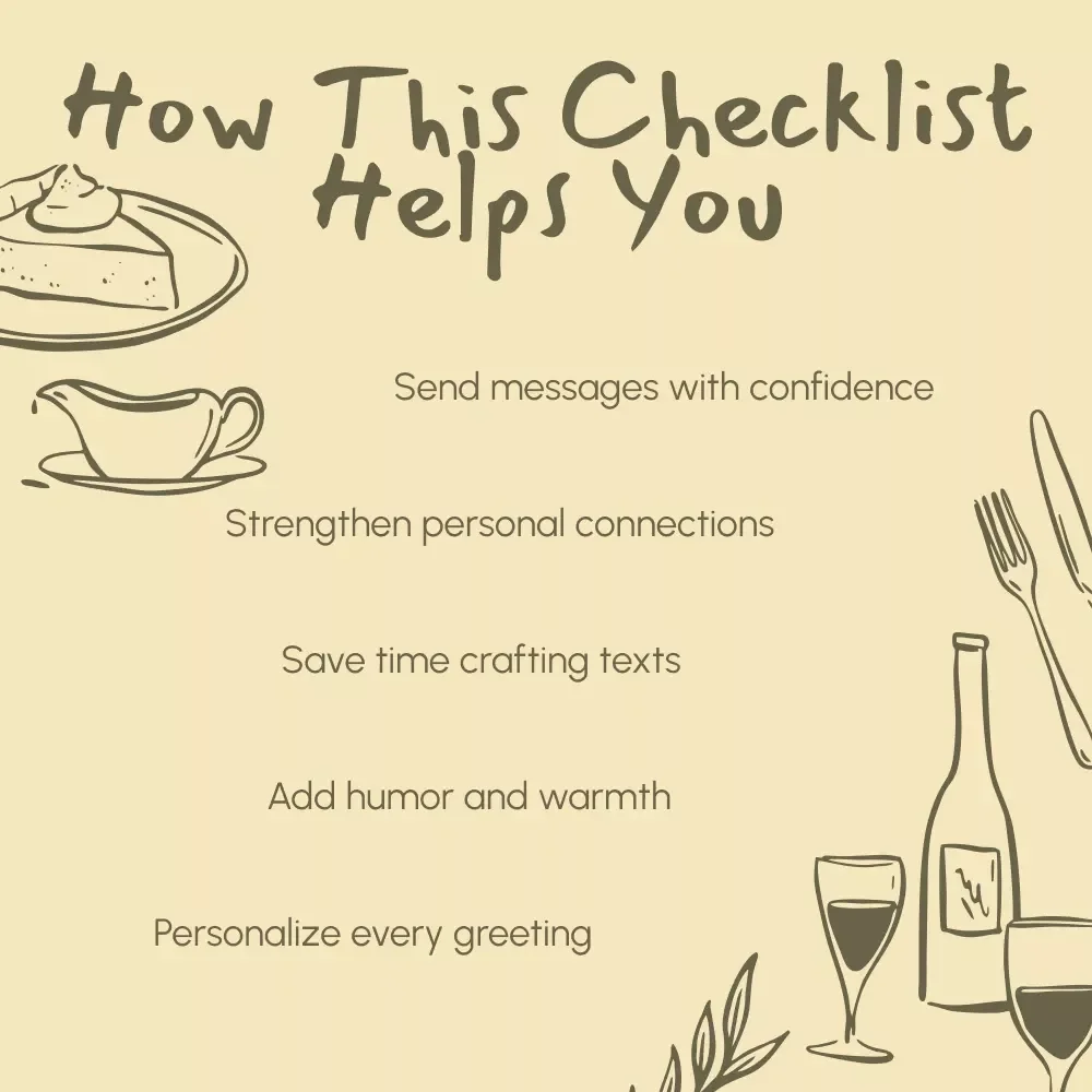 Thanksgiving Texts That Warm Hearts Checklist | What to Text Friends on Thanksgiving to Show Gratitude | Digital Download PDF
