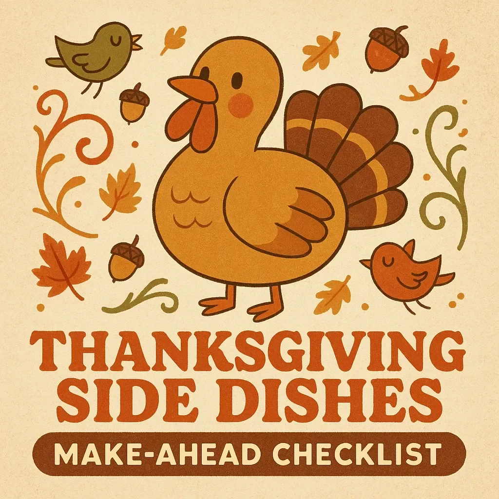 Thanksgiving Side Dishes: Make-Ahead Checklist | Printable Thanksgiving Prep Guide | How to Make Thanksgiving Side Dishes Ahead | Holiday Kitchen Planner