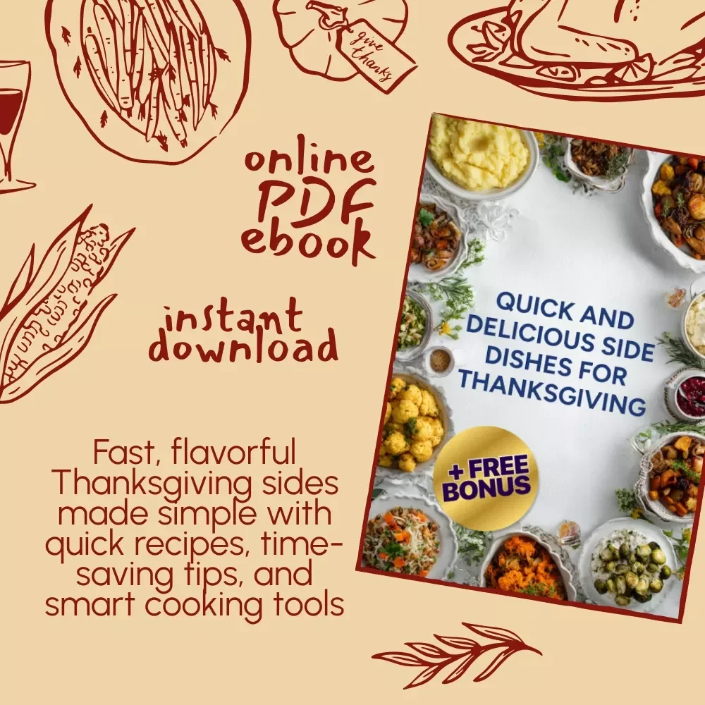 Quick and Delicious Side Dishes for Thanksgiving | Instant Recipe eBook | Quick Side Dishes for Thanksgiving Dinner Guide | Holiday Cooking Made Easy