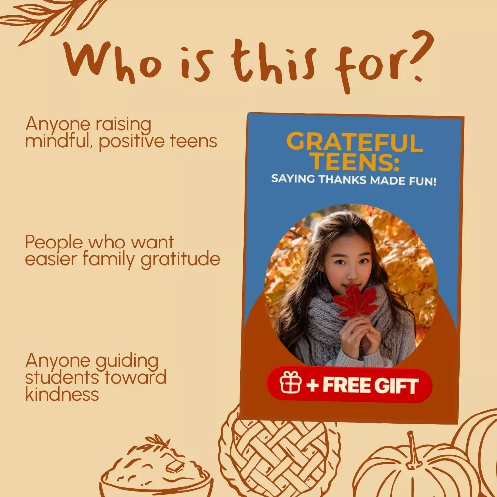 Grateful Teens: Saying Thanks Made Fun! | A Fun Guide on How to Teach Teens to Say Thanks at Thanksgiving | Printable eBook & Digital Download for Parents, Teachers & Families