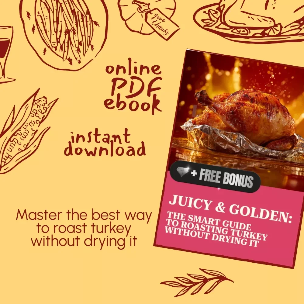 Juicy & Golden: The Smart Guide to Roasting Turkey Without Drying It | Digital eBook | Best Way to Roast Turkey Without Drying It | Thanksgiving Cooking Tips & Techniques