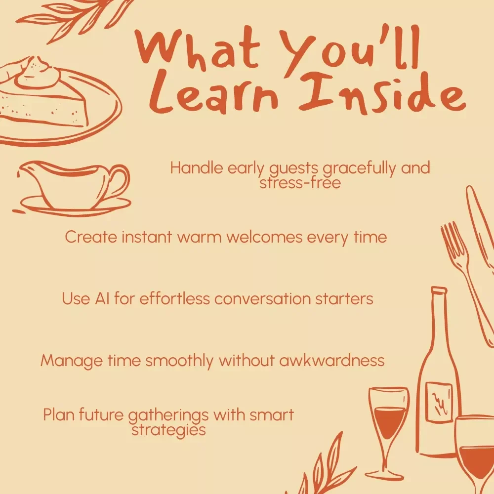 Early Birds at the Door: A Calm Guide to Handling Guests Who Arrive Ahead of Time | Digital Download Hosting Etiquette eBook, Stress-Free Entertaining Guide, AI Conversation Starters & Guest Management Tips