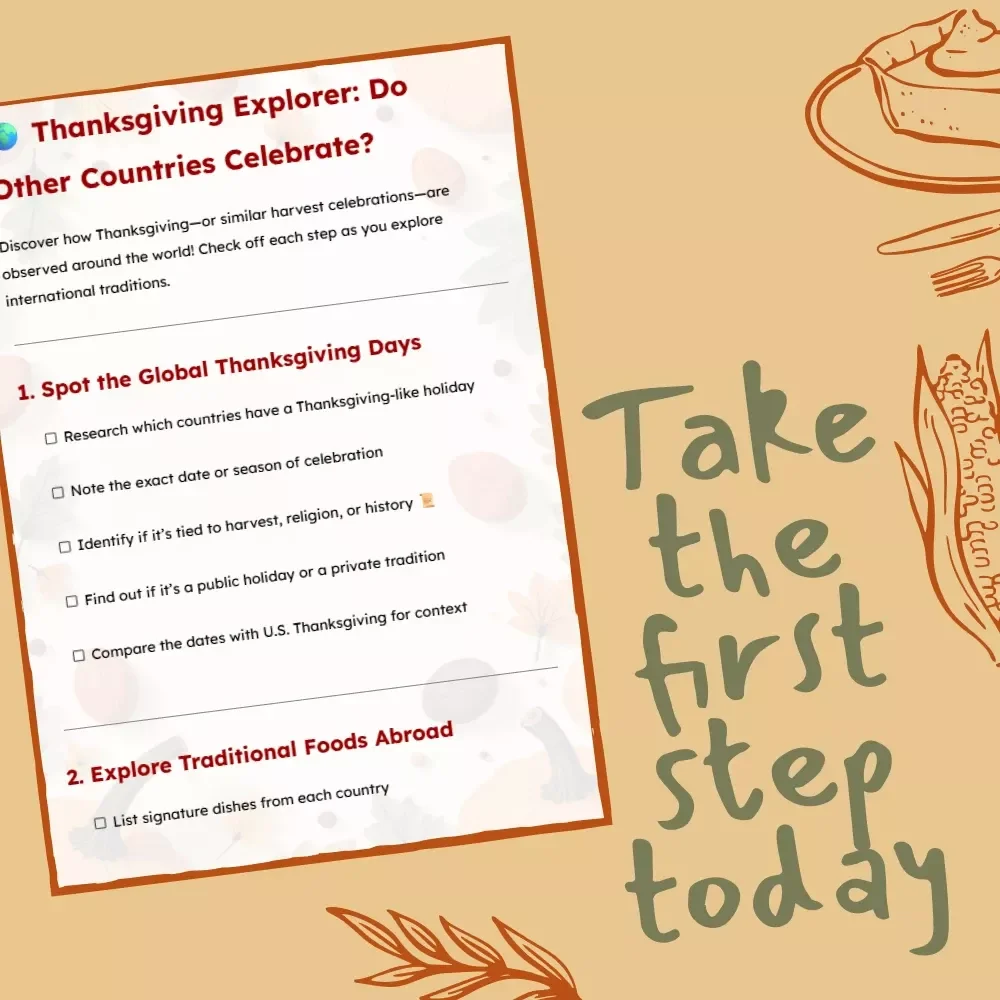 Thanksgiving Explorer: Do Other Countries Celebrate? | Global Thanksgiving Checklist | Cultural Gratitude Traditions Around the World | Digital Download