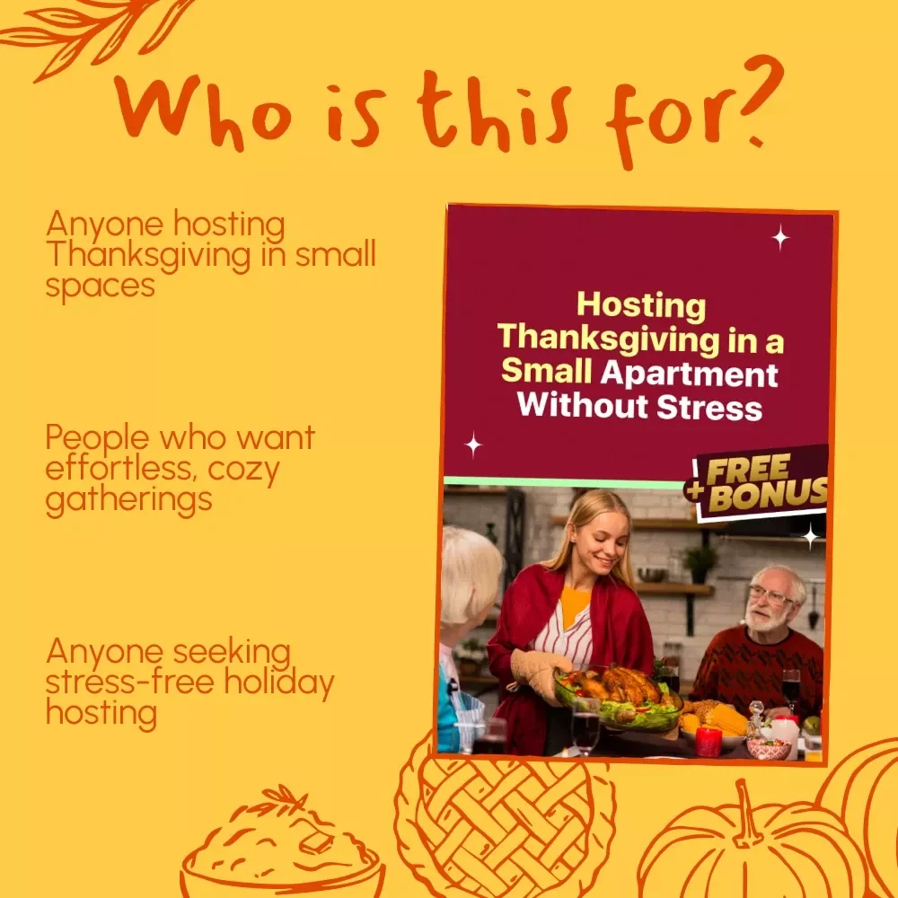 Hosting Thanksgiving in a Small Apartment Without Stress | Digital eBook Guide for Small Space Entertaining | How to Host Thanksgiving in a Small Apartment