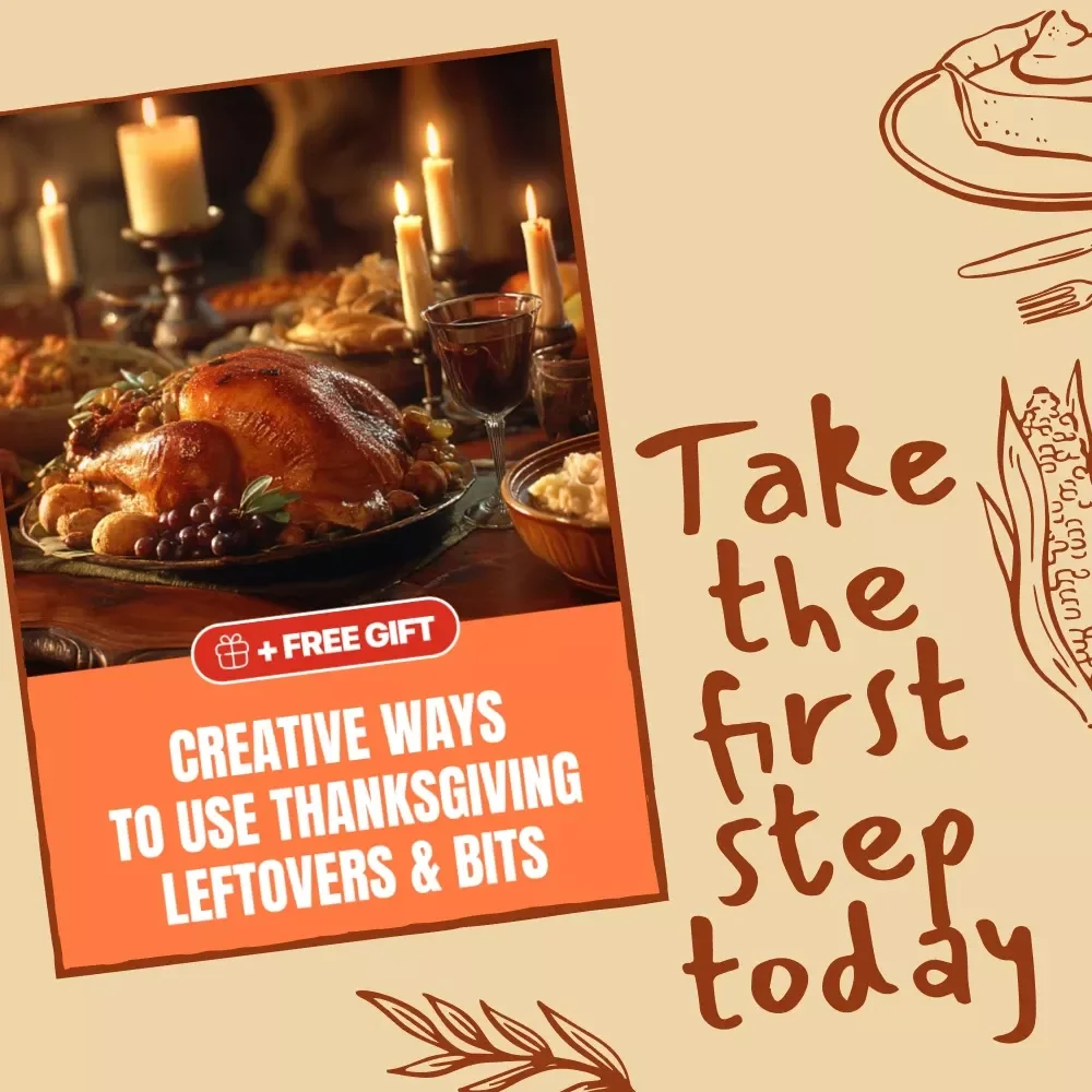Creative Ways to Use Thanksgiving Leftovers & Bits | Zero-Waste Thanksgiving Guide | What to Do with Thanksgiving Scraps | Digital Download eBook