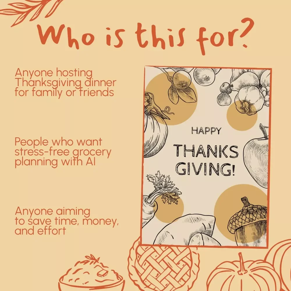 How to Use AI to Optimize Thanksgiving Grocery List | Digital eBook for Stress-Free Holiday Planning