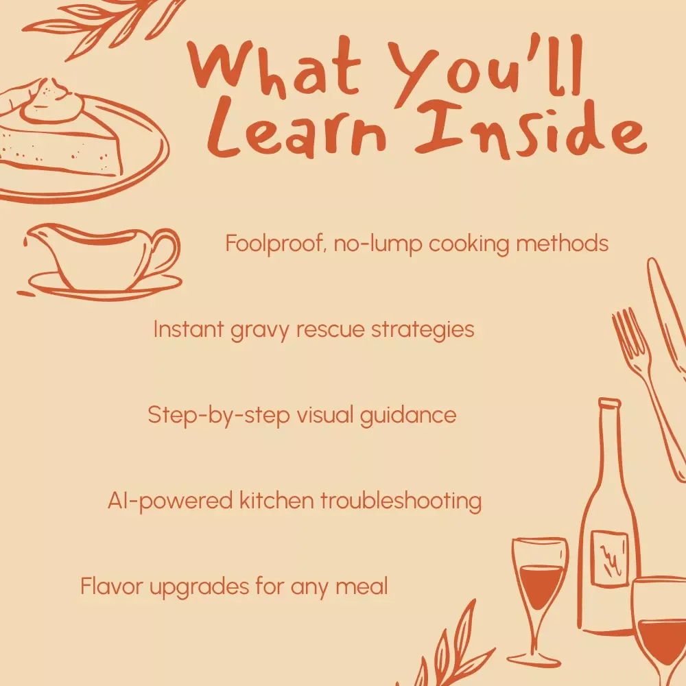Silky Smooth: The Foolproof Guide to Lump-Free Gravy | Digital Cooking Guide for Beginners & Home Chefs | Learn how to make gravy without lumps like a pro