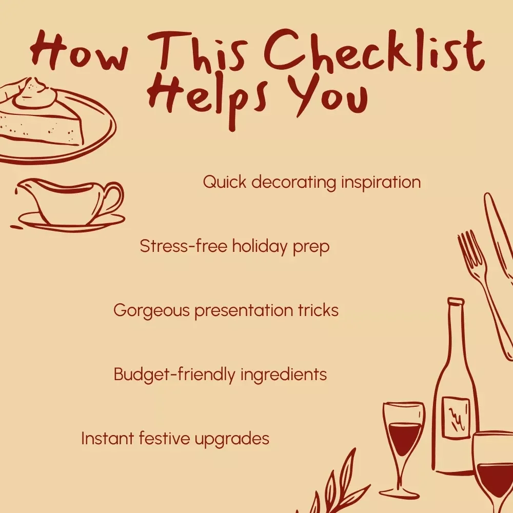 Last-Minute Thanksgiving Dessert Decorating Checklist | Instant Digital Download for How to Decorate Thanksgiving Desserts Last Minute | Printable Holiday Dessert Guide for Quick & Easy Festive Touches