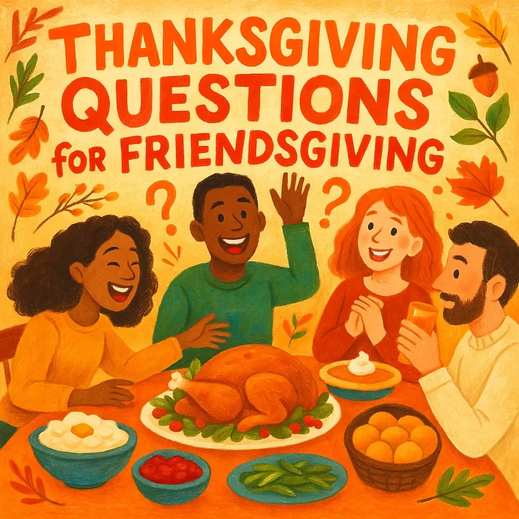 Thanksgiving Questions for Friendsgiving | Printable Conversation Starter Checklist | Fun & Thoughtful Friendsgiving Table Game | Thanksgiving Questions for Friendsgiving