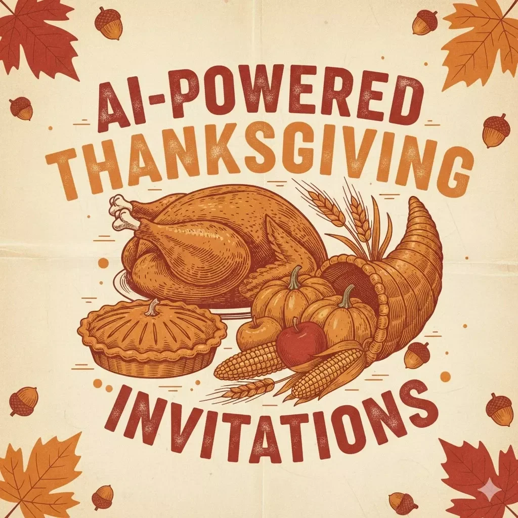 AI-Powered Thanksgiving Invitations | Printable Digital Checklist & Guide | Tips for Using AI to Write Thanksgiving Invitations | Holiday Planning eBook for Creative Hosts