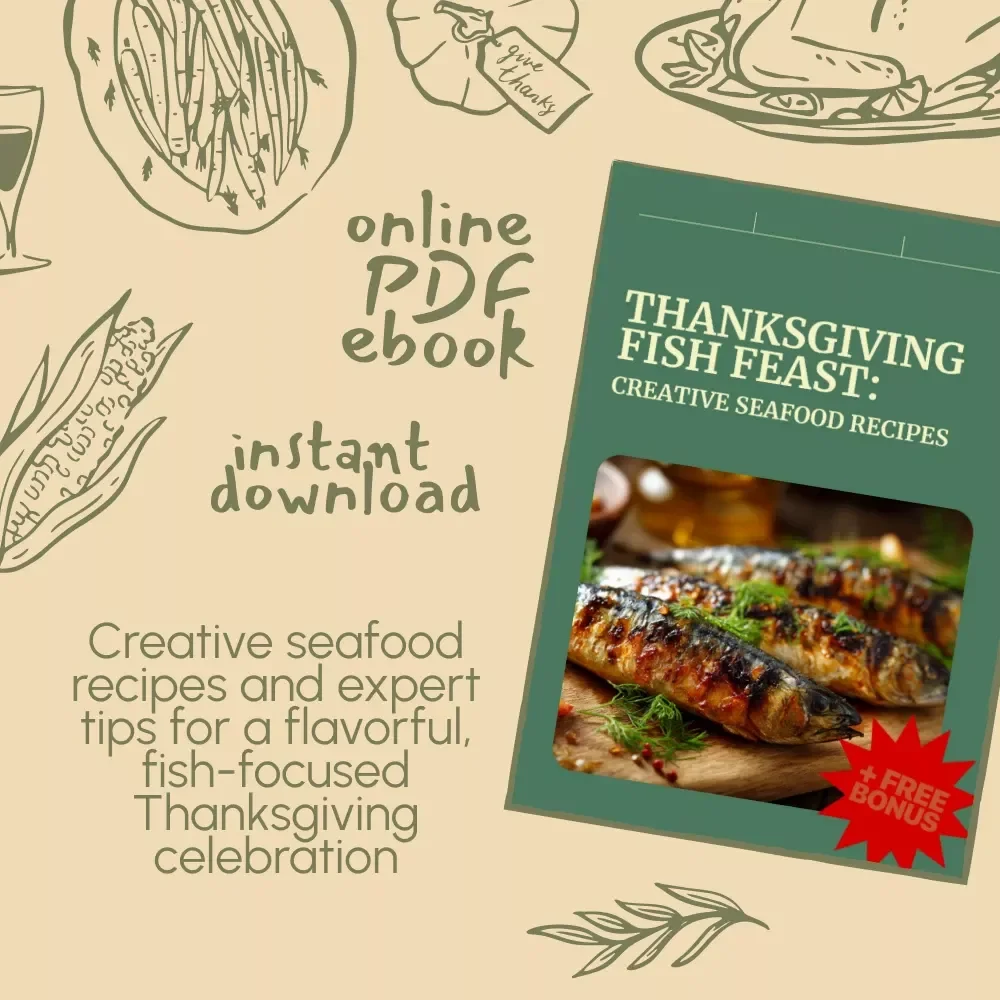 Thanksgiving Fish Feast: Creative Seafood Recipes | Festive eBook for Thanksgiving Recipes with Salmon or Fish | Digital Download Cookbook for Holiday Seafood Lovers