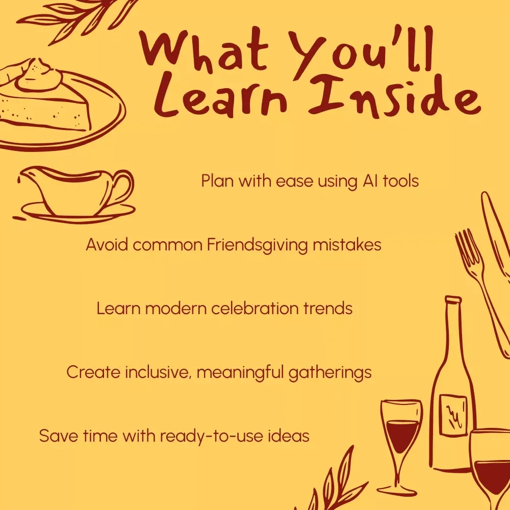 Friendsgiving Unwrapped: Celebrating with Friends | Digital Download Guide, eBook & Checklist for Hosting Friendsgiving Party, AI Planning Tips, Modern Holiday Traditions, Social Gatherings & Celebration Ideas
