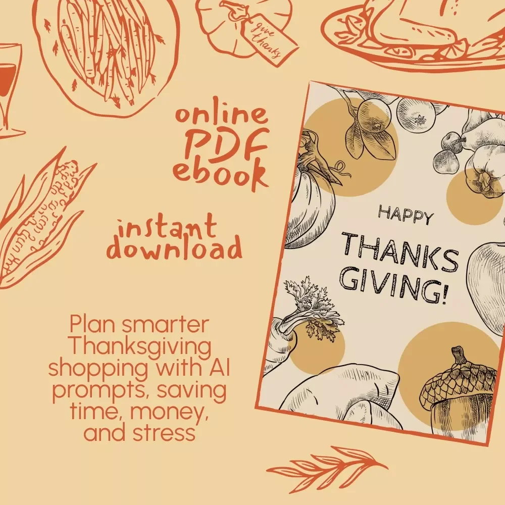 How to Use AI to Optimize Thanksgiving Grocery List | Digital eBook for Stress-Free Holiday Planning