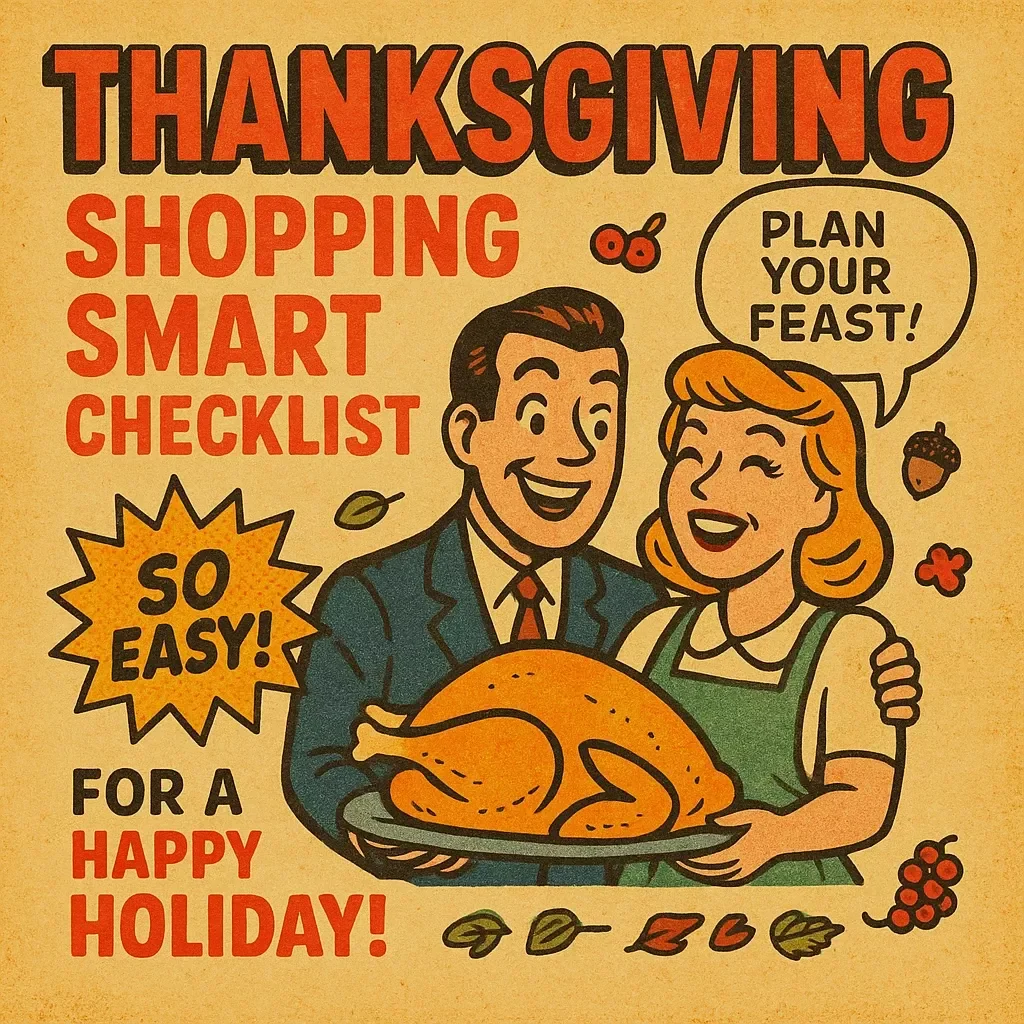 Thanksgiving Shopping Smart Checklist | Printable Digital Download for Stress-Free Holiday Prep | What to Buy Early vs Last Minute for Thanksgiving