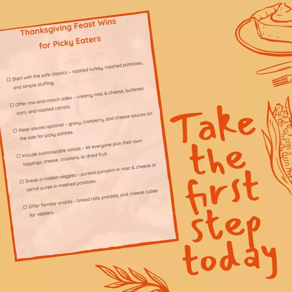 Thanksgiving Feast Wins for Picky Eaters – Printable Holiday Checklist | Digital Download for Families | What to Include in a Thanksgiving Menu for Picky Eaters