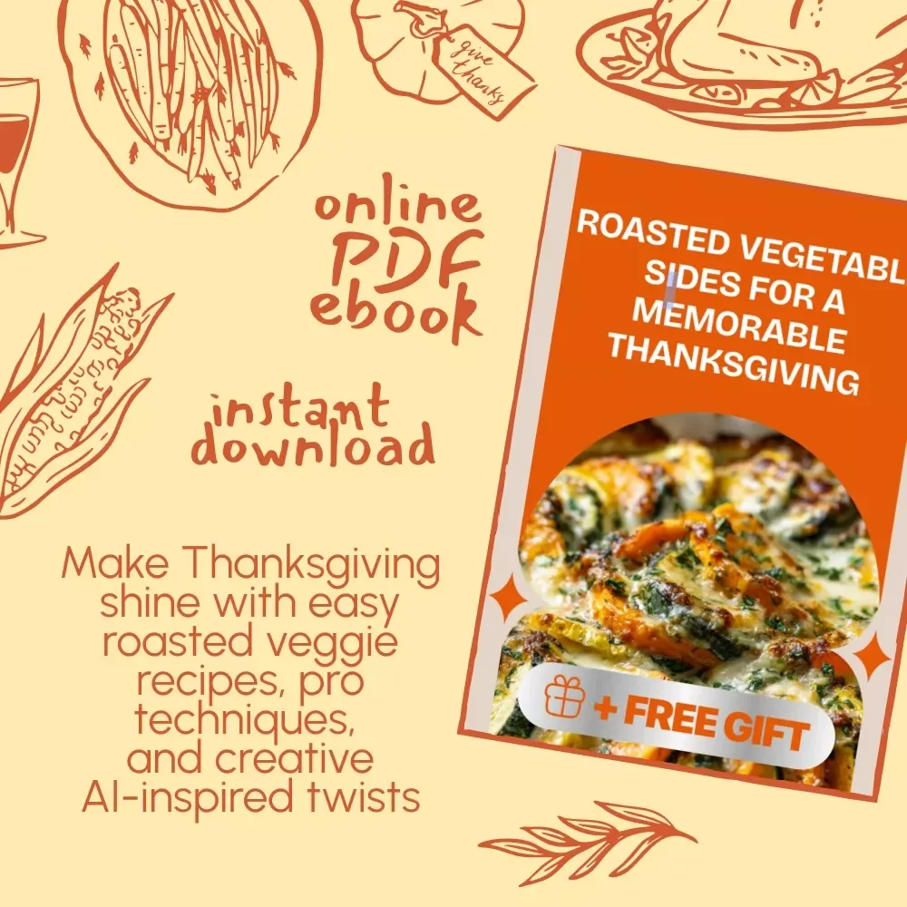 Roasted Vegetable Sides for a Memorable Thanksgiving | Holiday eBook with Easy Roasted Vegetable Side Dishes for Thanksgiving | Printable Digital Download for Home Cooks