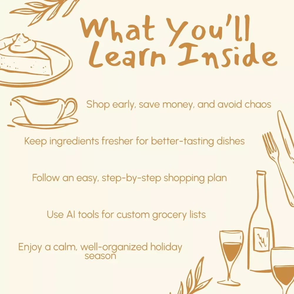 Beat the Rush: Smart Thanksgiving Grocery Timing | Holiday Meal Planning Guide | Stress-Free Thanksgiving Checklist | Thanksgiving Shopping Timeline eBook | Digital Download for Organized Hosts
