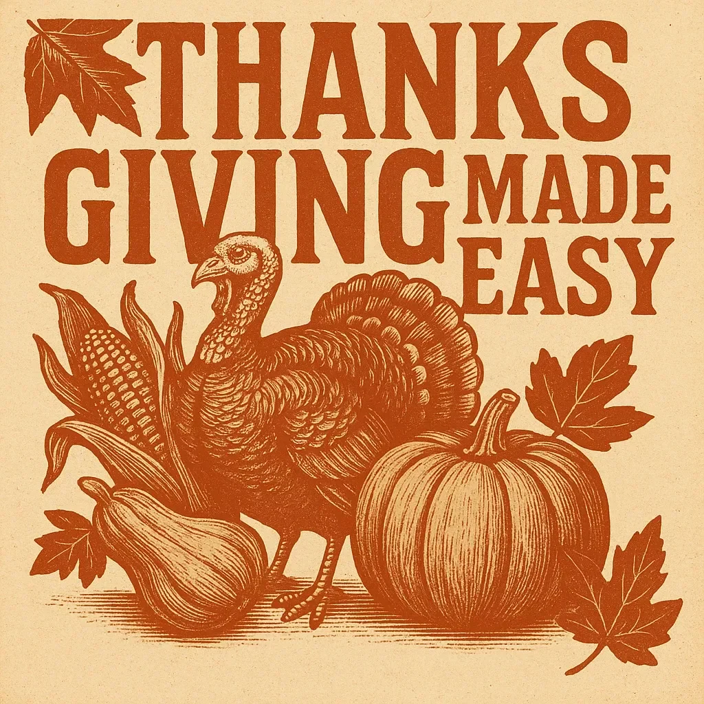 Thanksgiving Made Easy | Easy Thanksgiving Menu Ideas for Beginners | Digital Holiday Cooking Guide & Printable Menu Planner