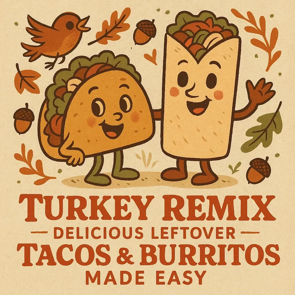Turkey Remix: Delicious Leftover Tacos & Burritos Made Easy | Digital Guide for Creative Home Cooks | How to Make Leftover Turkey Tacos or Burritos Step-by-Step